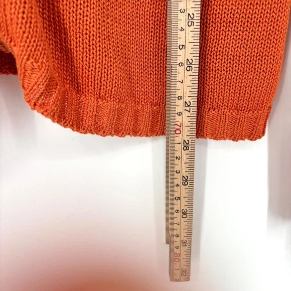 Max Mara Weekend 100% Cotton Orange Zip Cardigan Sz XL Made in Italy - Picture 5 of 12
